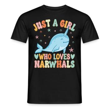 Narval Fille Narval Amant - T-shirt homme - noir - Devant - AI Model Male 178 light (178cm)