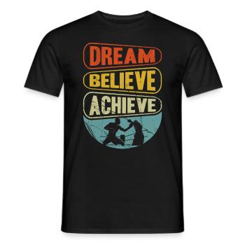 Dream Believe Achieve Boxing - Men's T-Shirt - black - Front - AI Model Male 178 light (178cm)