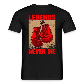 Legends never die Boxing - Men's T-Shirt - black - Front - AI Model Male 178 light (178cm)