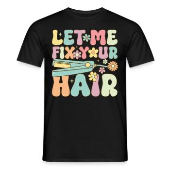 Groovy Hairstylist Friseurin - Männer T-Shirt - Schwarz - Vorne - AI Model Male 178 light (178cm)