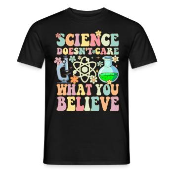 Groovy Science Teacher - Men's T-Shirt - black - Front - AI Model Male 178 light (178cm)