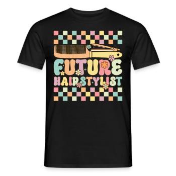 Coiffeur Groovy - T-shirt homme - noir - Devant - AI Model Male 178 light (178cm)