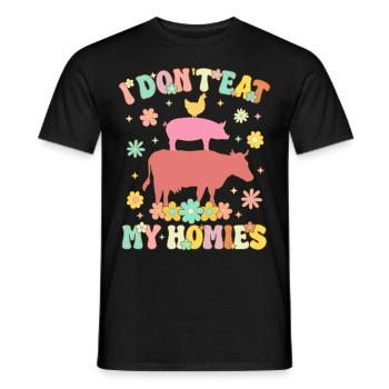 Groovy Vegan Pflanzenbasierte Ernährung Veganismus - Männer T-Shirt - Schwarz - Vorne - AI Model Male 178 light (178cm)