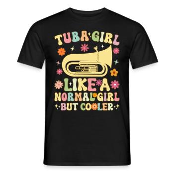 Groovy Female Tubist Girl - Men's T-Shirt - black - Front - AI Model Male 178 light (178cm)