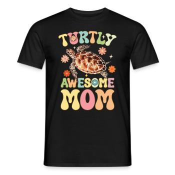Groovy Turtle Lover Mom - Men's T-Shirt - black - Front - AI Model Male 178 light (178cm)