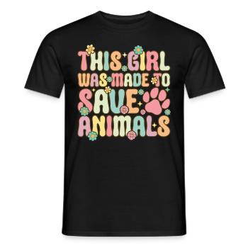 Groovy Vet Girl Tierarzthelferin - Männer T-Shirt - Schwarz - Vorne - AI Model Male 178 light (178cm)