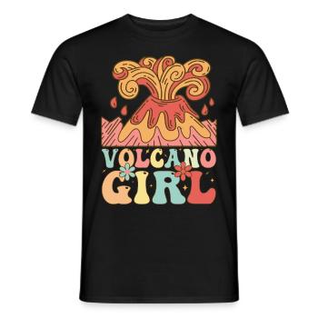 Groovy Volcanoes Weibliche Vulkanliebhaberin Geolo - Männer T-Shirt - Schwarz - Vorne - AI Model Male 178 light (178cm)