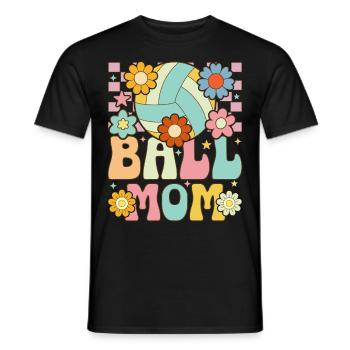 Groovy Volleyball Mom Volleyball Player - Men's T-Shirt - black - Front - AI Model Male 178 light (178cm)