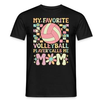 Volleyball Mom - Men's T-Shirt - black - Front - AI Model Male 178 light (178cm)