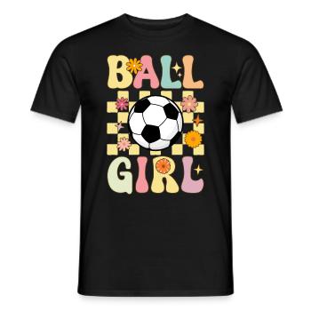 Groovy Volleyball Girl Female Volleyball Player - Men's T-Shirt - black - Front - AI Model Male 178 light (178cm)