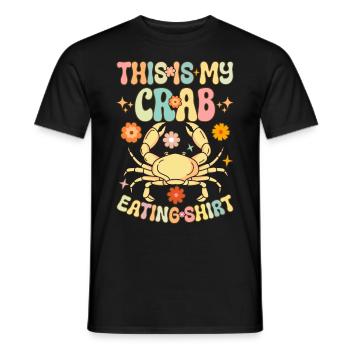 Groovy Crab Lovers Seafood Lovers - Men's T-Shirt - black - Front - AI Model Male 178 light (178cm)