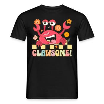 Groovy Crab Lovers Seafood Lovers - Men's T-Shirt - black - Front - AI Model Male 178 light (178cm)