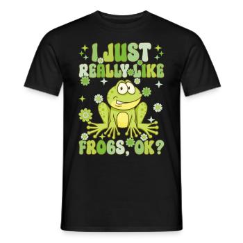 Groovy Frog Lovers - Men's T-Shirt - black - Front - AI Model Male 178 light (178cm)