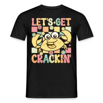 Groovy Crab Lovers Seafood Lovers - Men's T-Shirt - black - Front - AI Model Male 178 light (178cm)