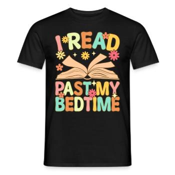 Groovy Book Reader - Men's T-Shirt - black - Front - AI Model Male 178 light (178cm)