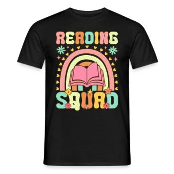 Groovy Book Reader - Men's T-Shirt - black - Front - AI Model Male 178 light (178cm)