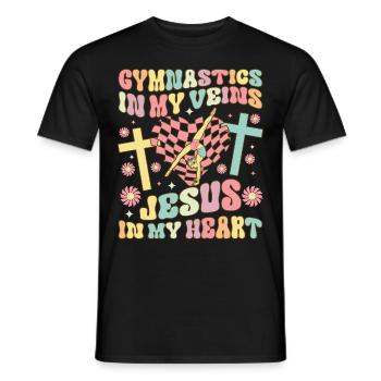 Groovy Cartwheel - Men's T-Shirt - black - Front - AI Model Male 178 light (178cm)