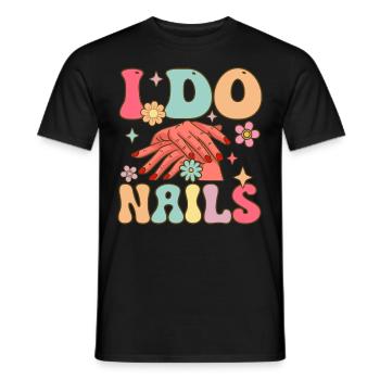 Groovy Nail Tech Nail Artist - Männer T-Shirt - Schwarz - Vorne - AI Model Male 178 light (178cm)