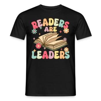 Groovy Book Reader - Men's T-Shirt - black - Front - AI Model Male 178 light (178cm)