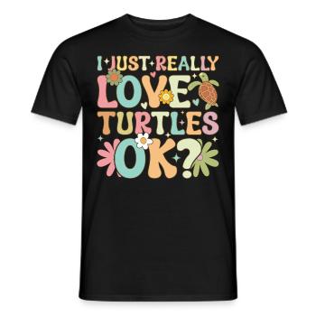 Groovy Sea Turtle - Men's T-Shirt - black - Front - AI Model Male 178 light (178cm)