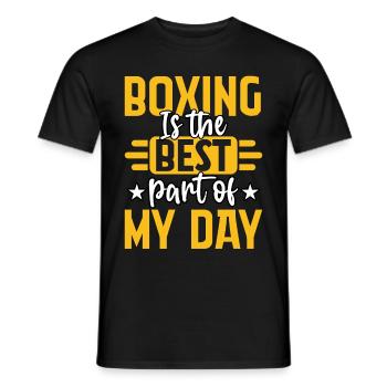 Boxen ist der beste Teil meines Tages - Männer T-Shirt - Schwarz - Vorne - AI Model Male 178 light (178cm)
