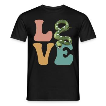 AMOUR amoureux des serpents - T-shirt homme - noir - Devant - AI Model Male 178 light (178cm)