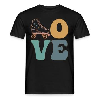 LOVE Rollschuhlaufen Skater Skate Rollschuhe - Männer T-Shirt - Schwarz - Vorne - AI Model Male 178 light (178cm)