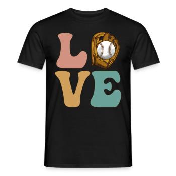 LOVE Baseball Catcher Catcher joueur - T-shirt homme - noir - Devant - AI Model Male 178 light (178cm)