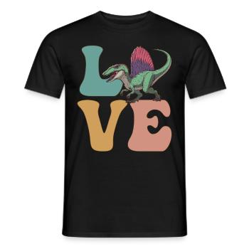 LOVE Spinosaurus Dinosaurs - Men's T-Shirt - black - Front - AI Model Male 178 light (178cm)