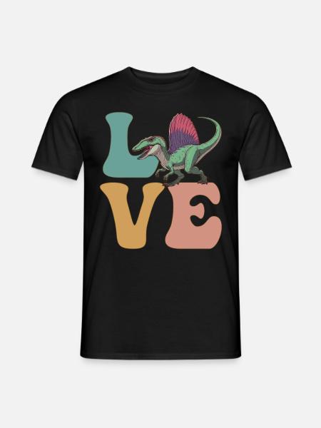 LOVE Spinosaurus Dinosaurs - Men's T-Shirt - black