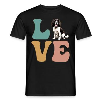 LIEBE Springer Spaniel Hund - Männer T-Shirt - Schwarz - Vorne - AI Model Male 178 light (178cm)