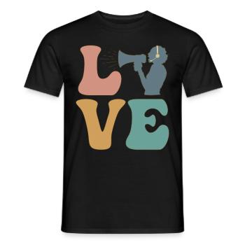 LOVE Stage Manager Musical Theater Stage Crew - Männer T-Shirt - Schwarz - Vorne - AI Model Male 178 light (178cm)