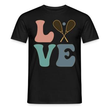 LOVE Squash Player Trainer - Men's T-Shirt - black - Front - AI Model Male 178 light (178cm)