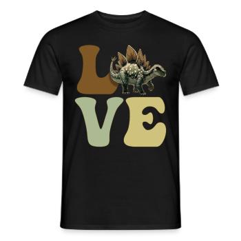 LIEBE Stegosaurus Dinosaurier - Männer T-Shirt - Schwarz - Vorne - AI Model Male 178 light (178cm)