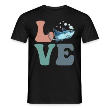 LIEBE Stachelrochen Mantarochen - Männer T-Shirt - Schwarz - Vorne - AI Model Male 178 light (178cm)