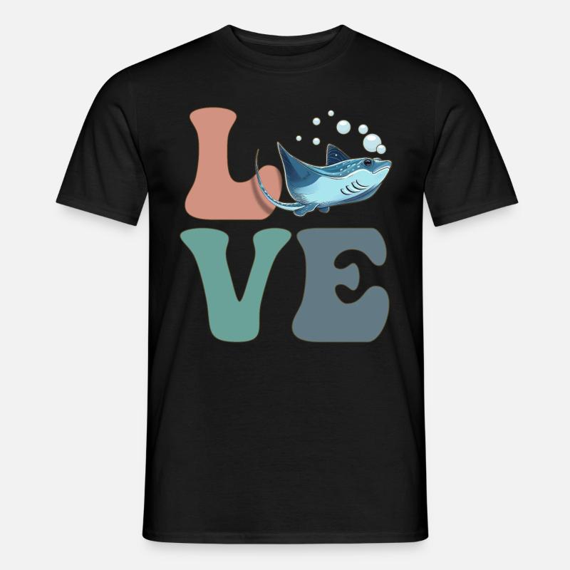 LIEBE Stachelrochen Mantarochen - Männer T-Shirt - Schwarz