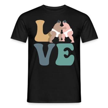 LIEBE Sumo-Ringen Japanischer Sumo-Ringer - Männer T-Shirt - Schwarz - Vorne - AI Model Male 178 light (178cm)