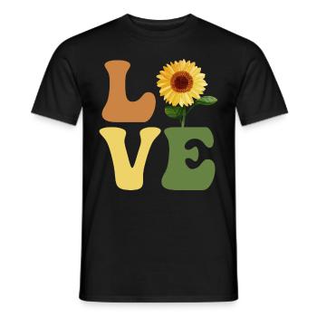 LOVE Sunflower Garden Gardening - Men's T-Shirt - black - Front - AI Model Male 178 light (178cm)