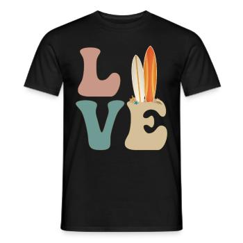 LOVE Surfer Surf à Hawaï - T-shirt homme - noir - Devant - AI Model Male 178 light (178cm)