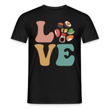 LOVE Sushi Japanisches Essen - Männer T-Shirt - Schwarz - Vorne - AI Model Male 178 light (178cm)