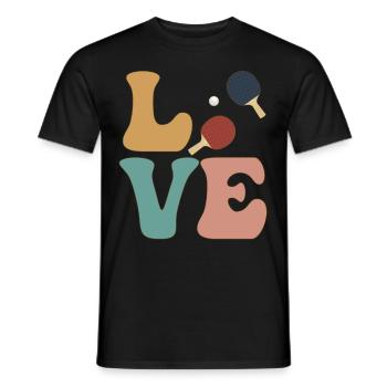 LOVE Tischtennis Ping Pong Spieler - Männer T-Shirt - Schwarz - Vorne - AI Model Male 178 light (178cm)
