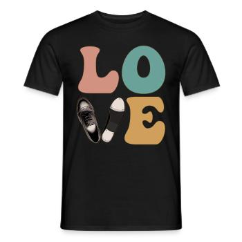 LOVE Stepptanz Tänzerin Schuh Tanzen - Männer T-Shirt - Schwarz - Vorne - AI Model Male 178 light (178cm)