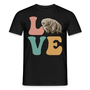 LOVE Tardigrades Water Bear Microbiology - Men's T-Shirt - black - Front - AI Model Male 178 light (178cm)