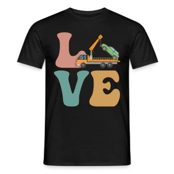 LOVE Tow Truck Driver Towing Service Towing Service - Men's T-Shirt - black - Front - AI Model Male 178 light (178cm)