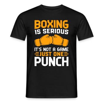 La boxe est sérieuse, ce n’est pas un jeu, juste un coup de poing - T-shirt homme - noir - Devant - AI Model Male 178 light (178cm)