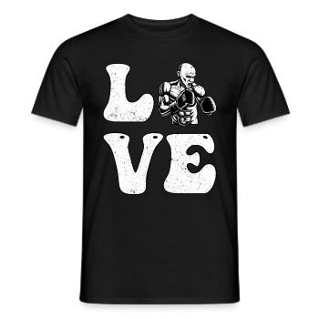 Liebe zum Boxen - Männer T-Shirt - Schwarz - Vorne - AI Model Male 178 light (178cm)