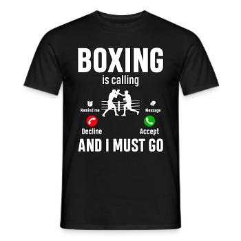 Boxen ruft und ich muss gehen - Männer T-Shirt - Schwarz - Vorne - AI Model Male 178 light (178cm)