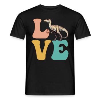 LIEBE Velociraptor Dinosaurier - Männer T-Shirt - Schwarz - Vorne - AI Model Male 178 light (178cm)