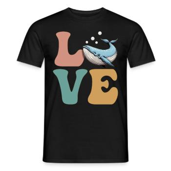 CHER amoureux des baleines mers scientifiques marins - T-shirt homme - noir - Devant - AI Model Male 178 light (178cm)