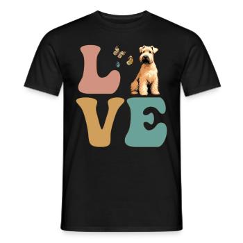 LOVE Wheaten Terrier Chien - T-shirt homme - noir - Devant - AI Model Male 178 light (178cm)